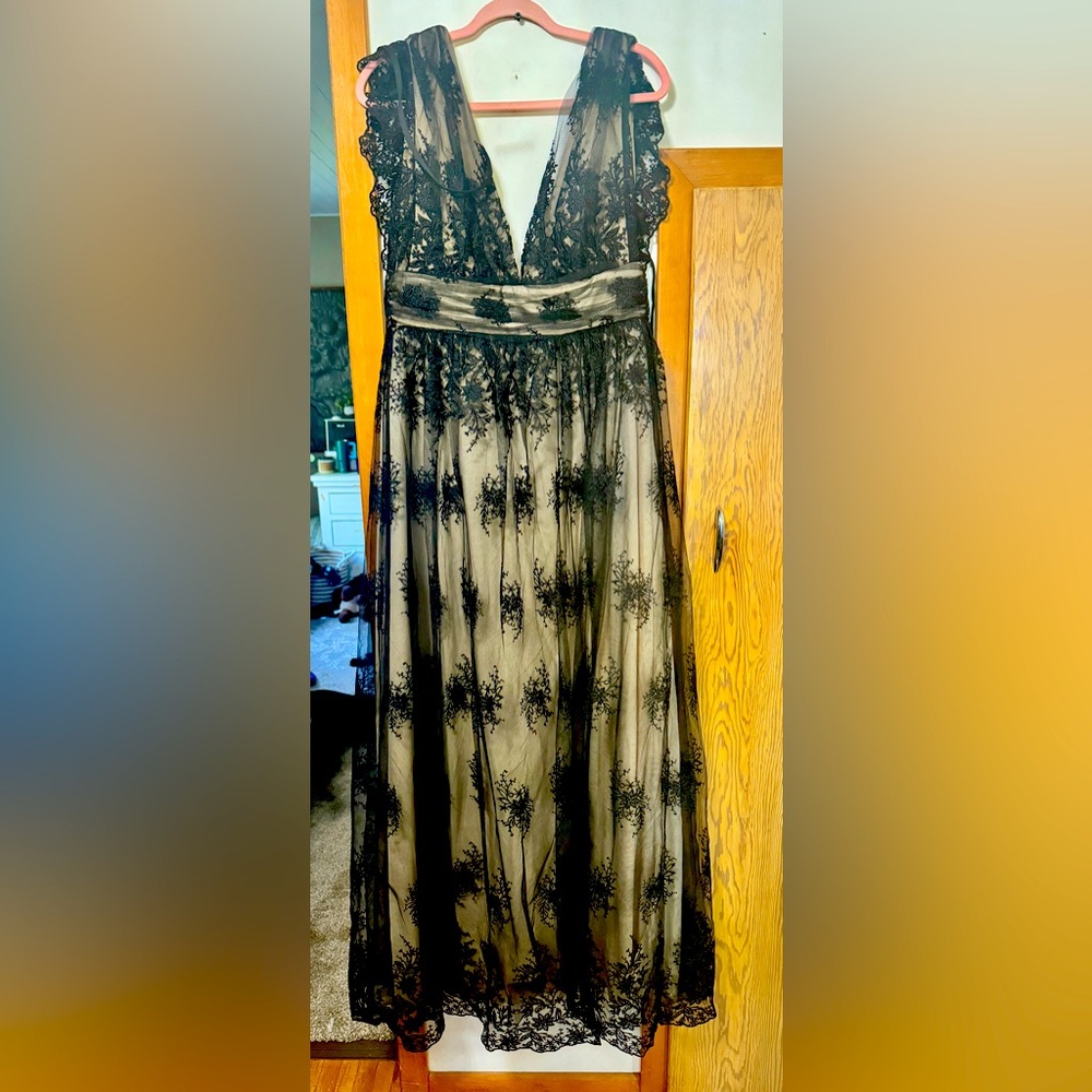 Women’s size large tulle and lace gown.